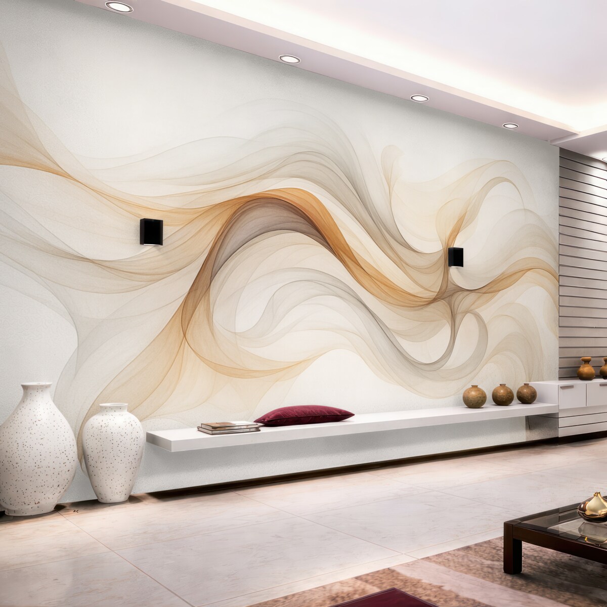 Fototapeta Abstrakcja z delikatnymi falami.