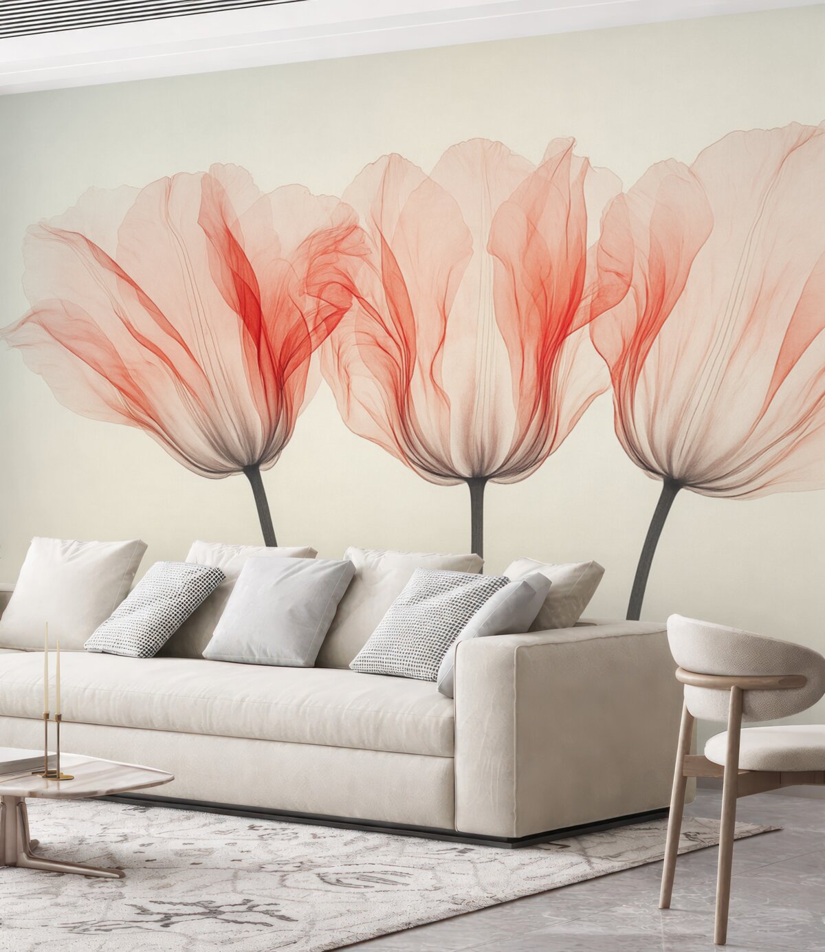 Fototapeta półprzezroczyste kwiaty tulipanów