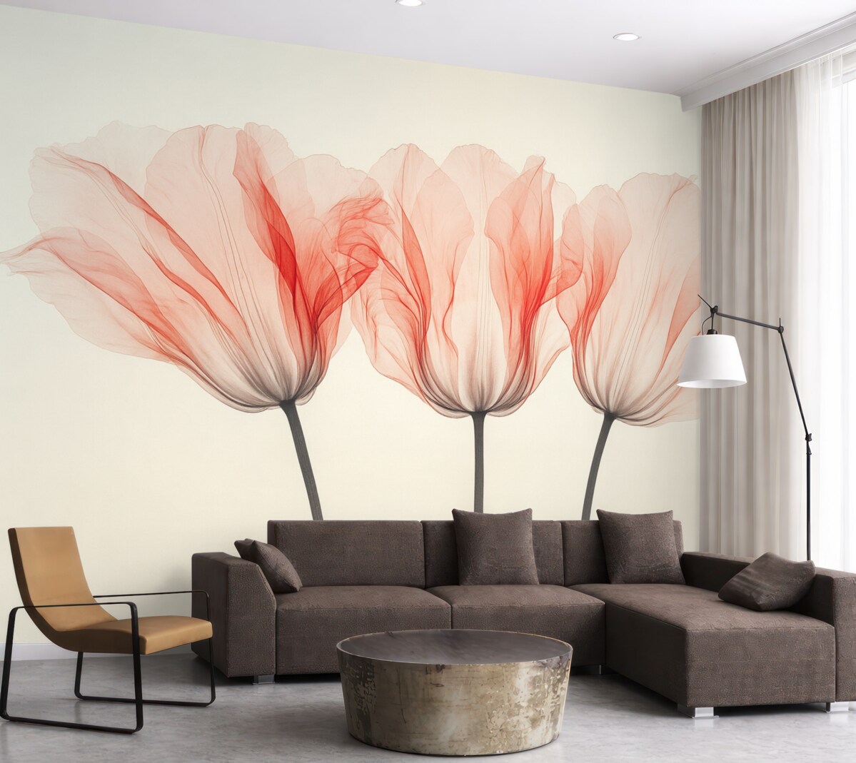 Fototapeta półprzezroczyste kwiaty tulipanów