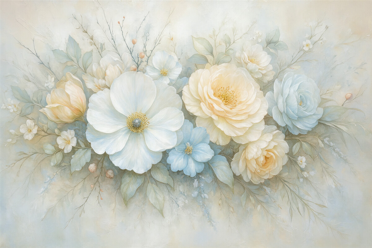 Fototapeta kompozycja florystyczna w stylu obrazów olejnych