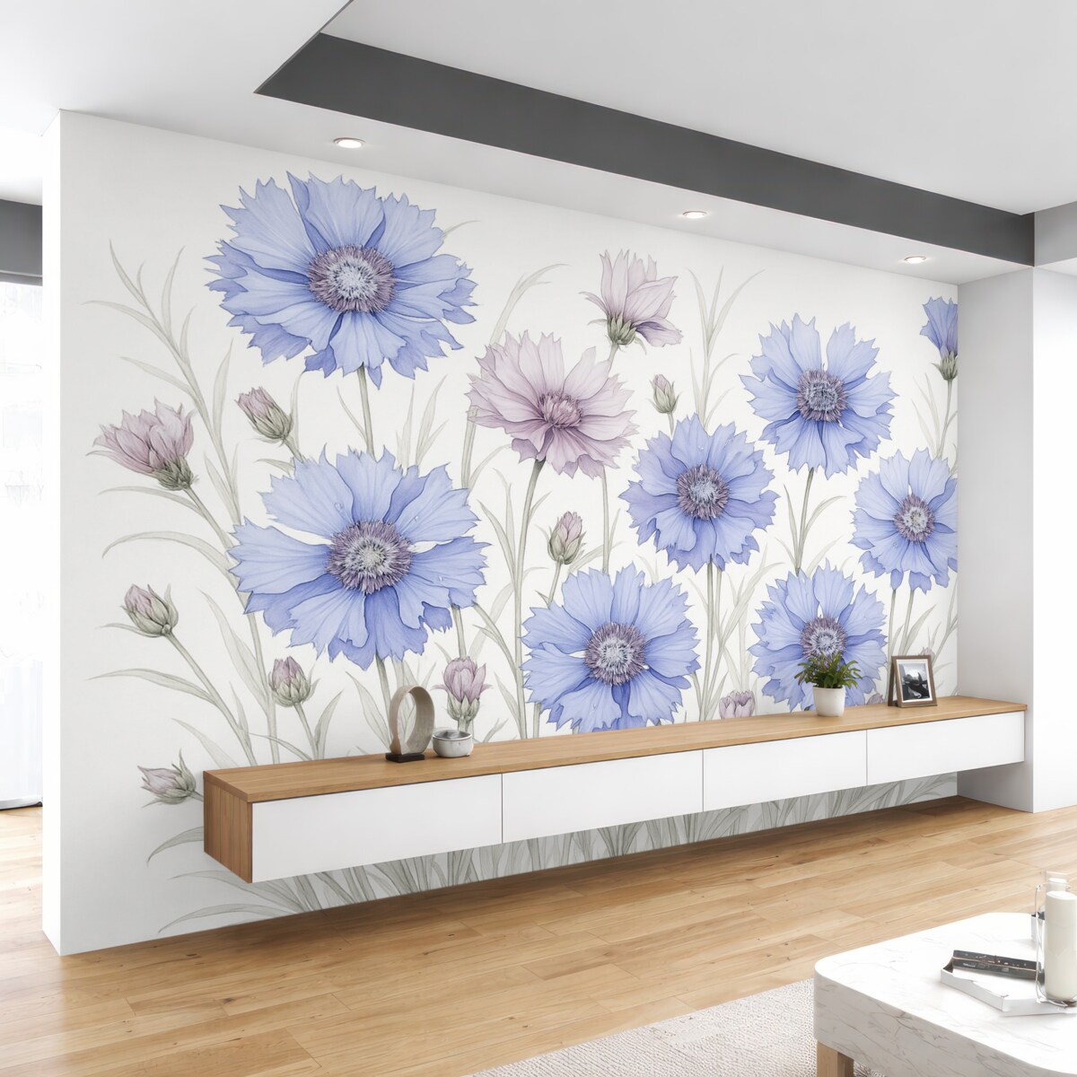 Fototapeta Chabry jako naśladownictwo akwareli.