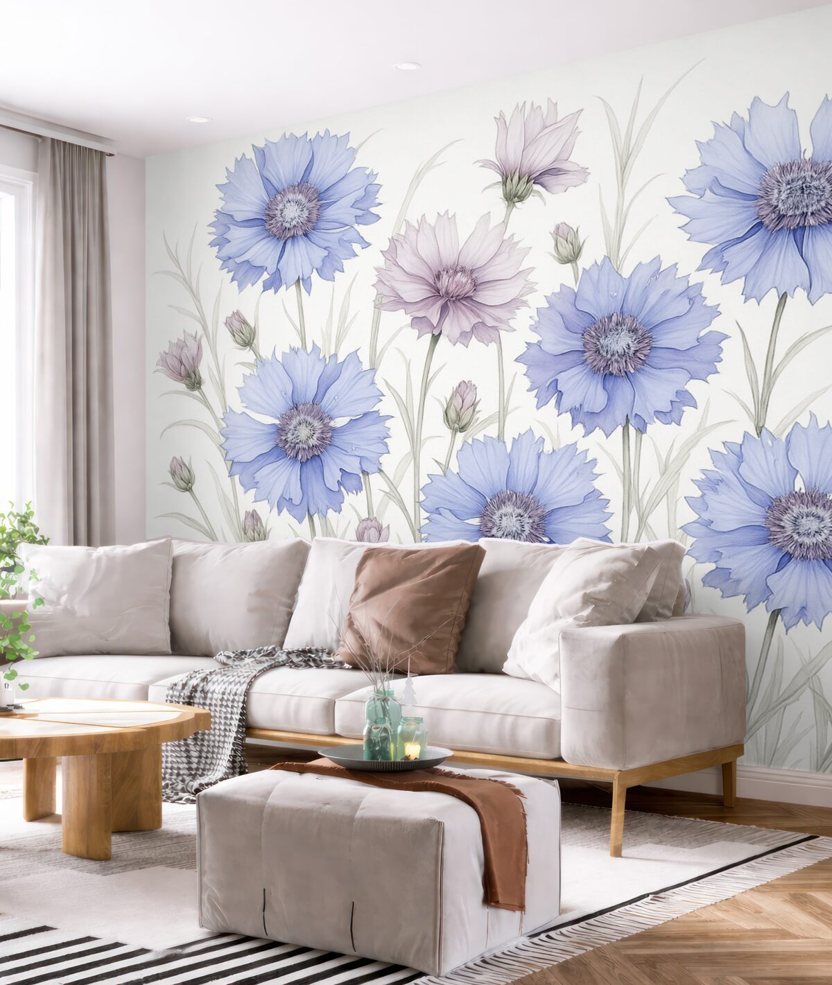 Fototapeta Chabry jako naśladownictwo akwareli.