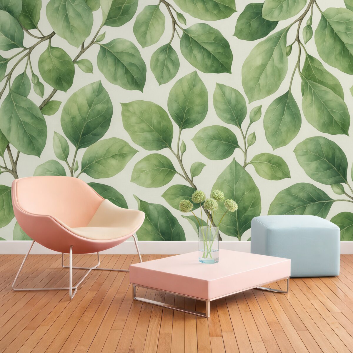 Fototapeta Wielkie liście w różnych tonacjach zieleni.