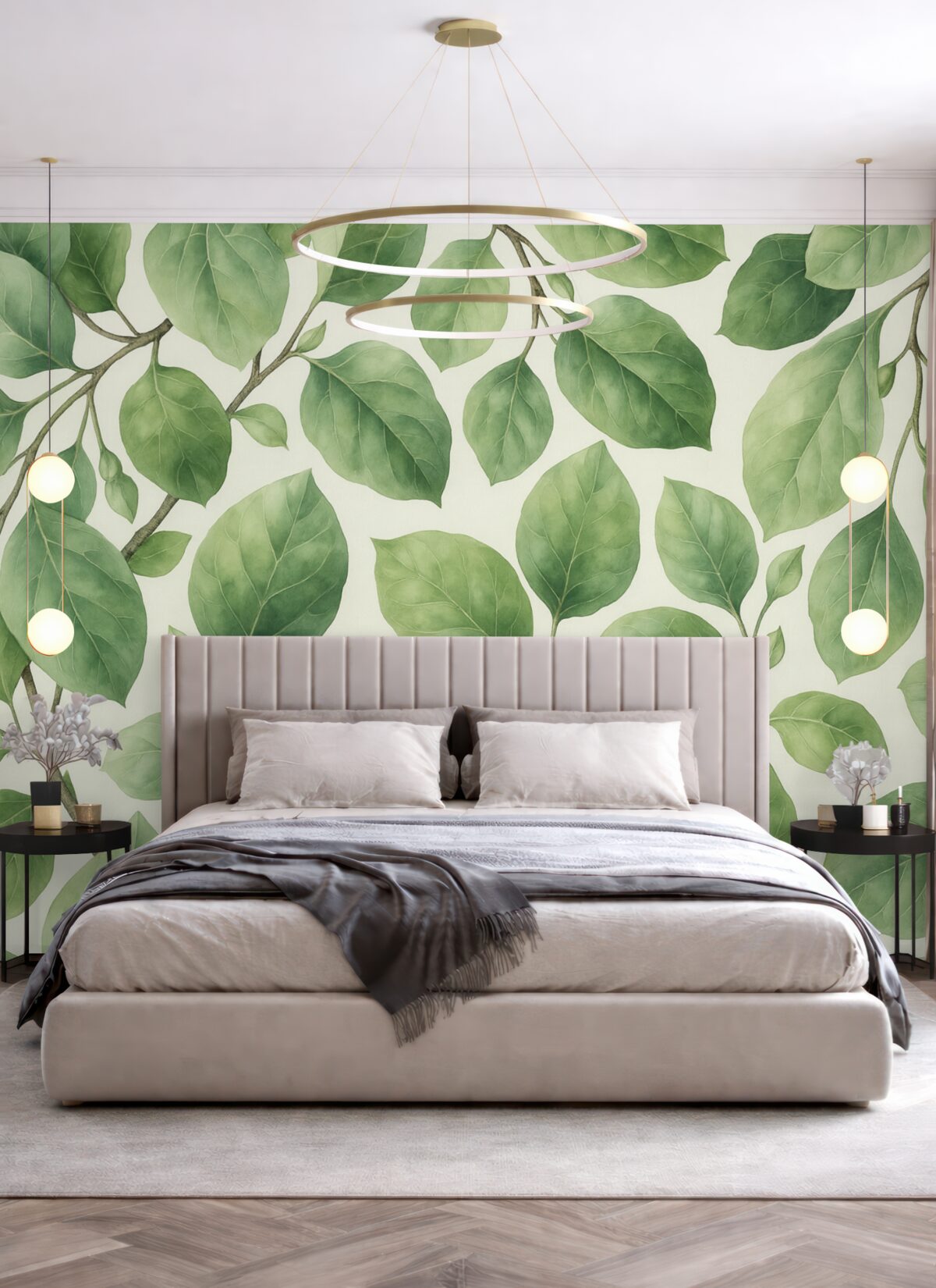 Fototapeta Wielkie liście w różnych tonacjach zieleni.