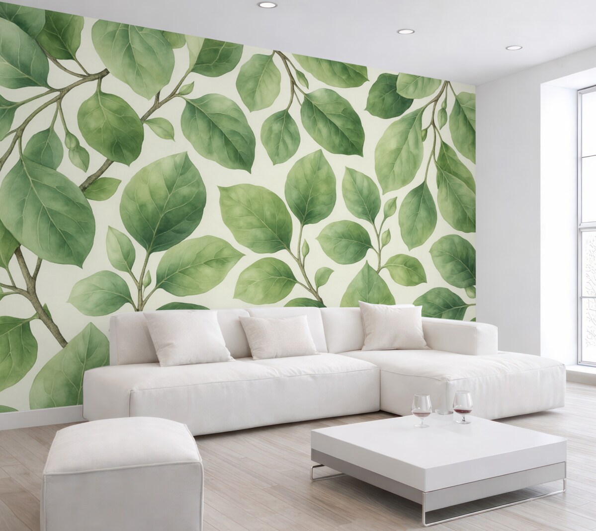 Fototapeta Wielkie liście w różnych tonacjach zieleni.