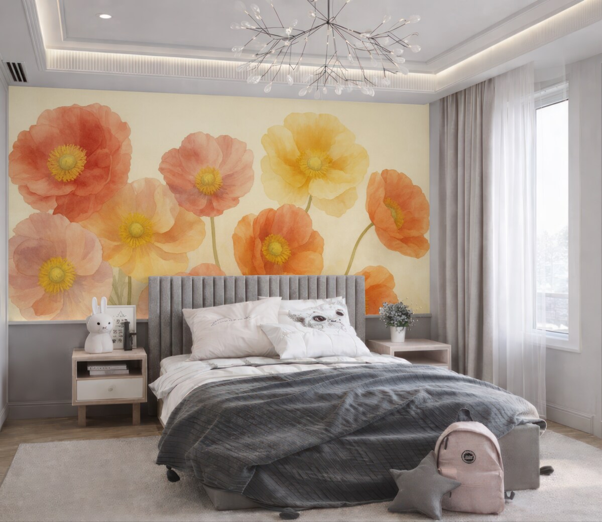 Fototapeta Barwne kwiaty maku.