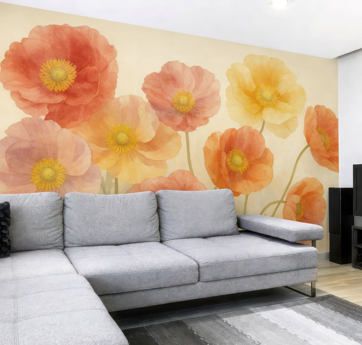 Fototapeta Barwne kwiaty maku.