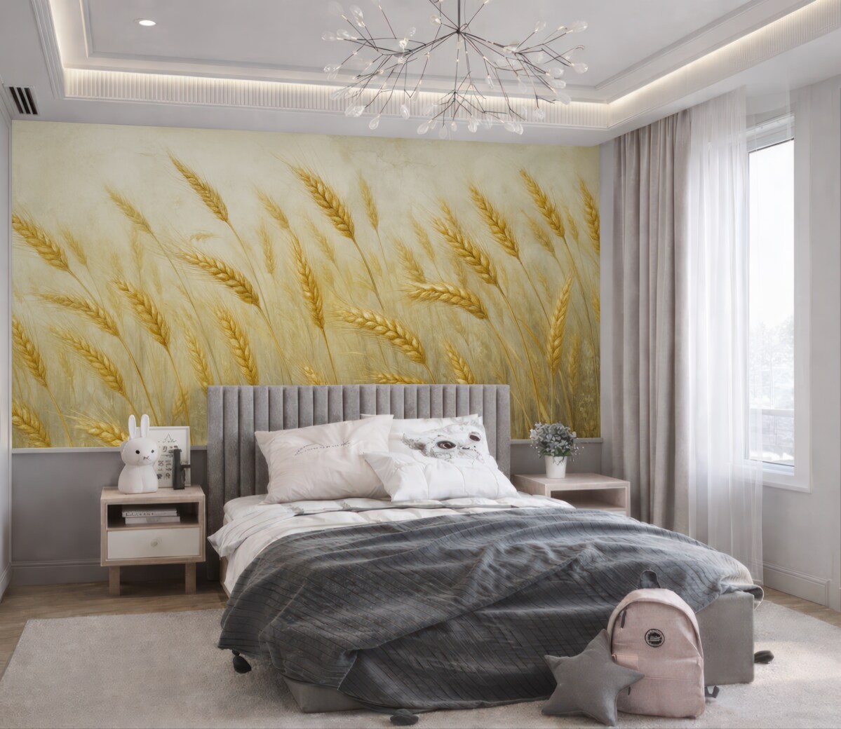 Fototapeta Kwiaty przedstawione na grunge'owej ścianie.