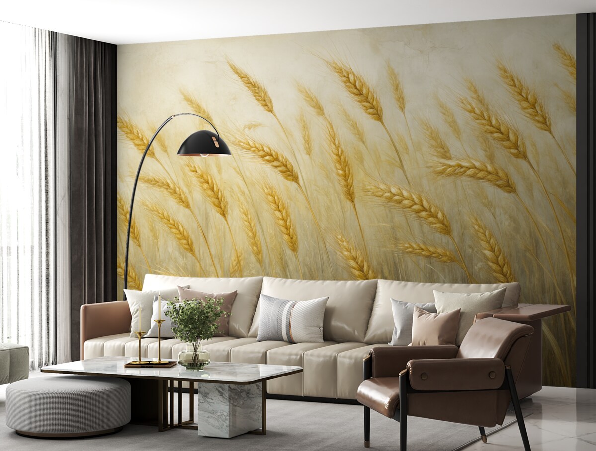 Fototapeta Kwiaty przedstawione na grunge'owej ścianie.