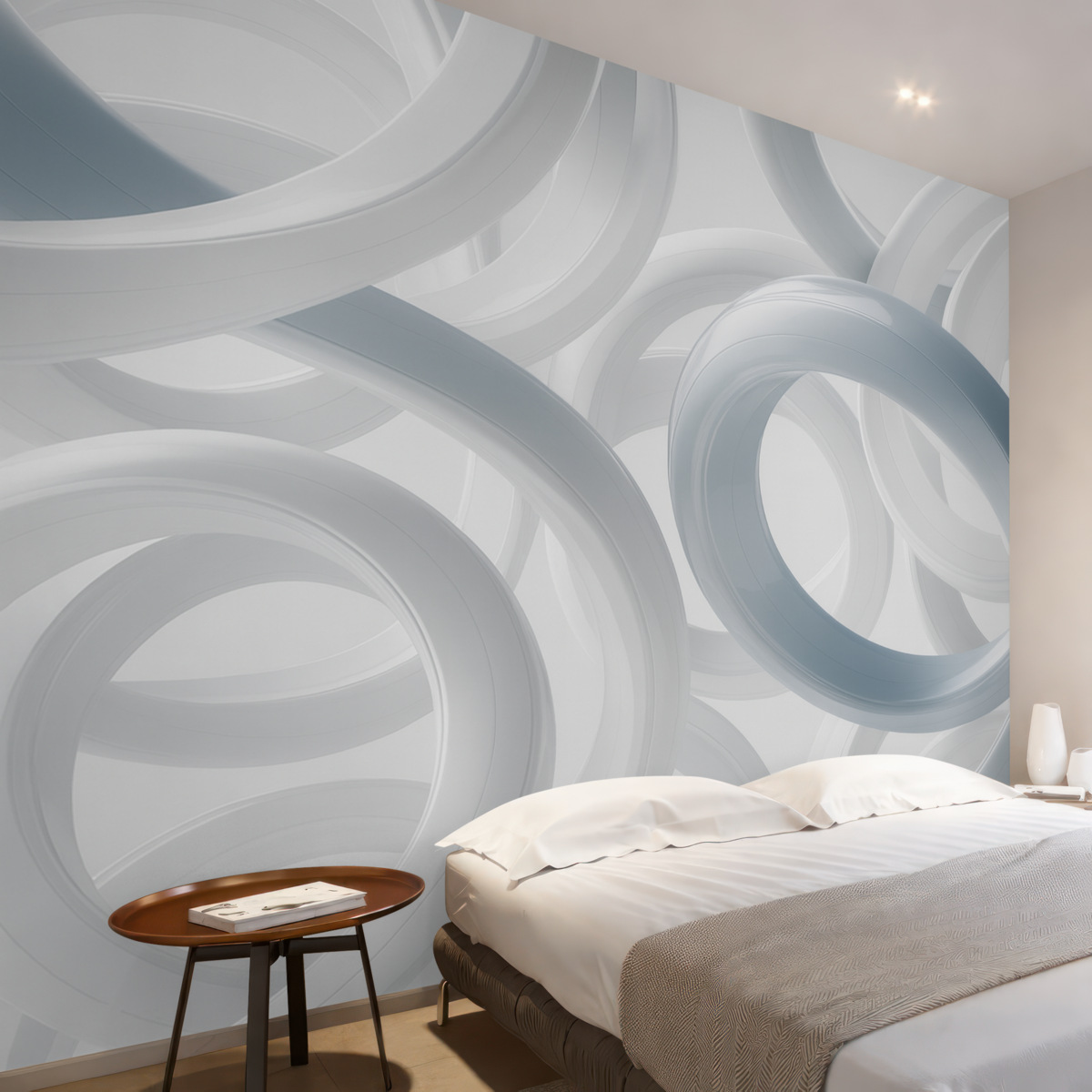 Fototapeta Abstrakcyjne kształty, tonacje niebieskiego i szarego.