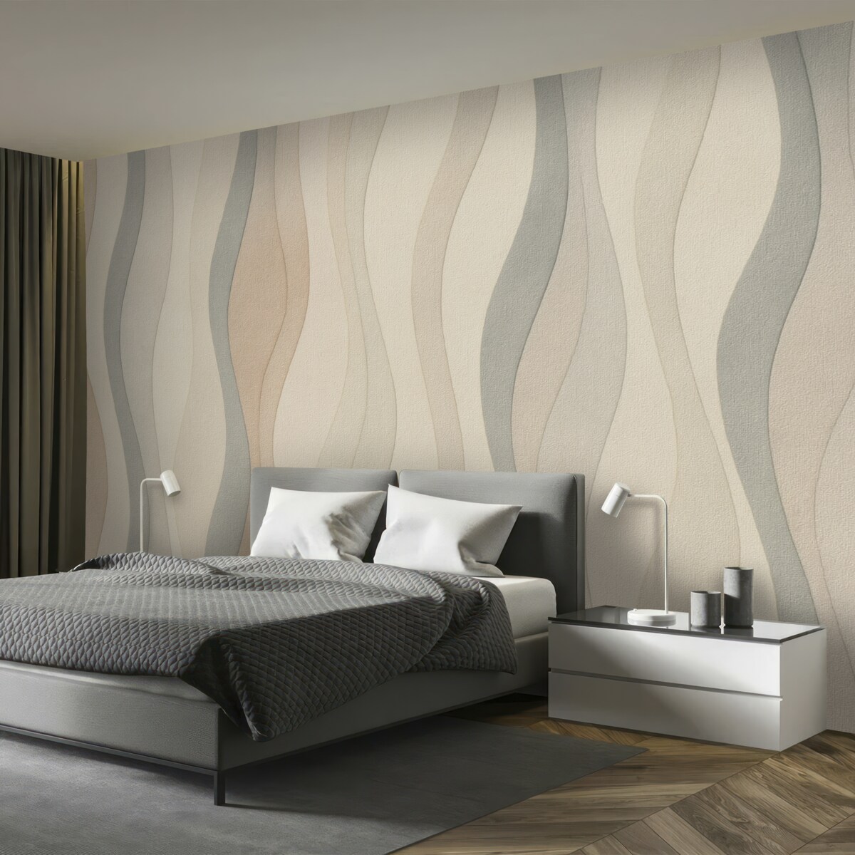 Fototapeta Pionowo skręcająca się pastelowa pościel.