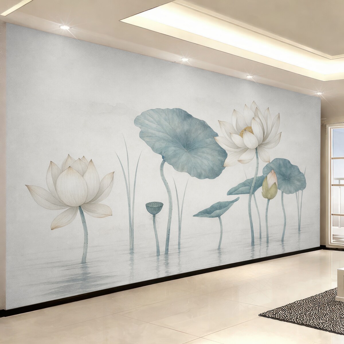 Fototapeta Kwiaty lotosu w wodzie.