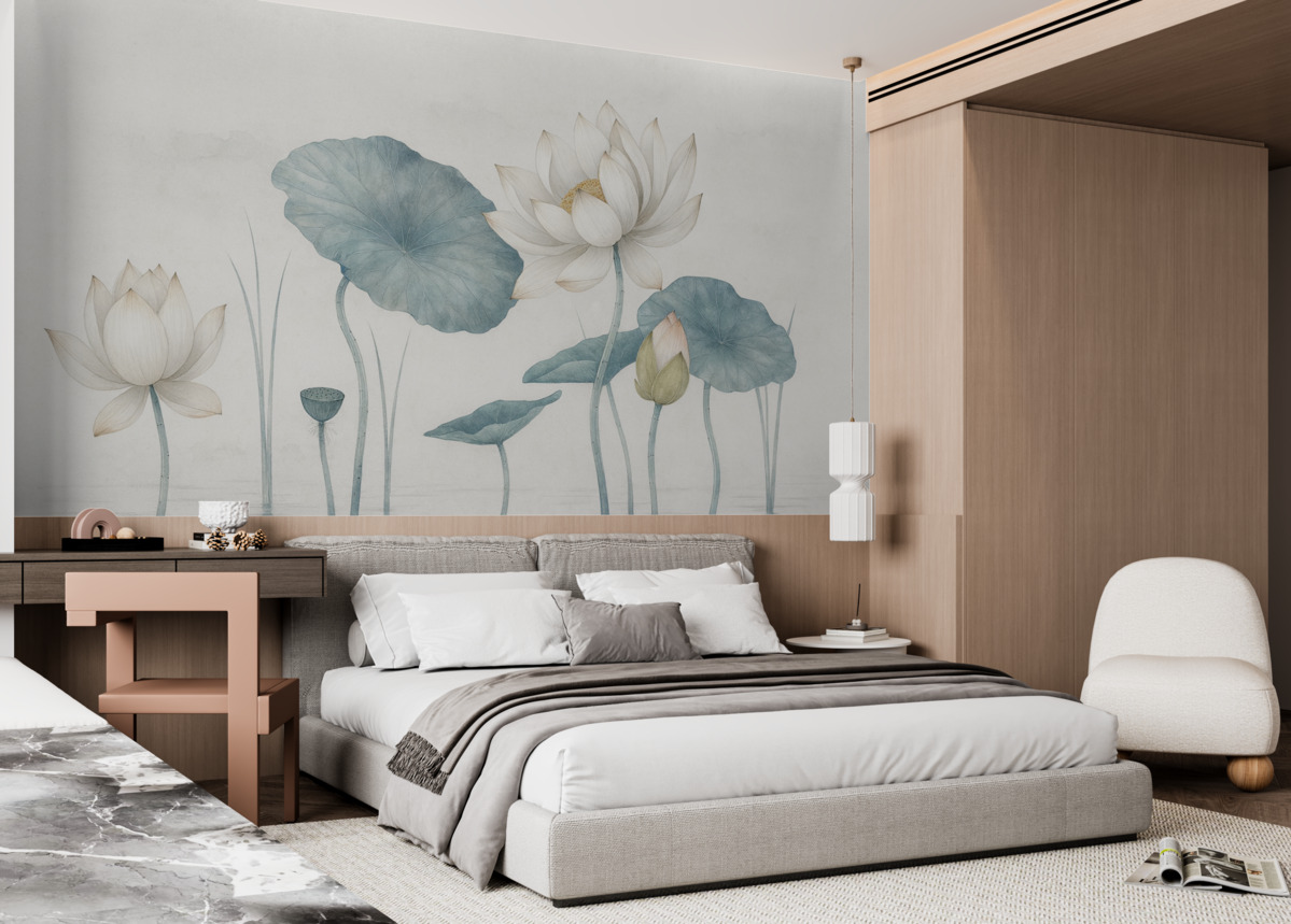 Fototapeta Kwiaty lotosu w wodzie.