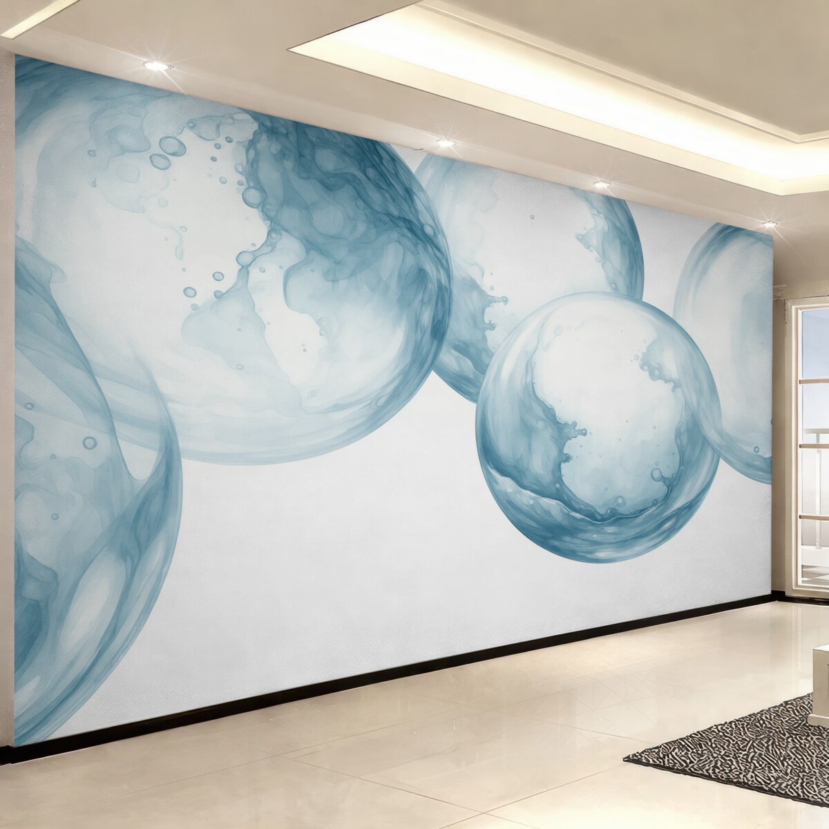 Fototapeta Bąbelki wody przypominające akwarelę.