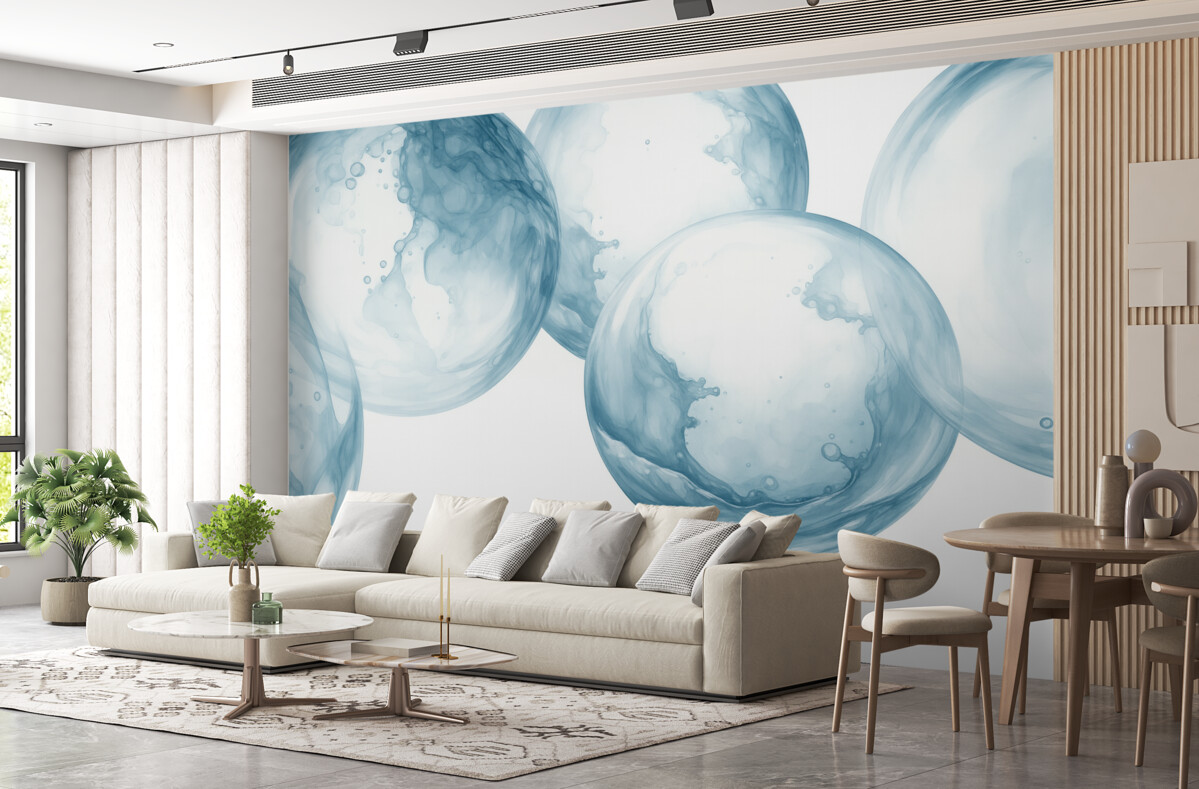 Fototapeta Bąbelki wody przypominające akwarelę.