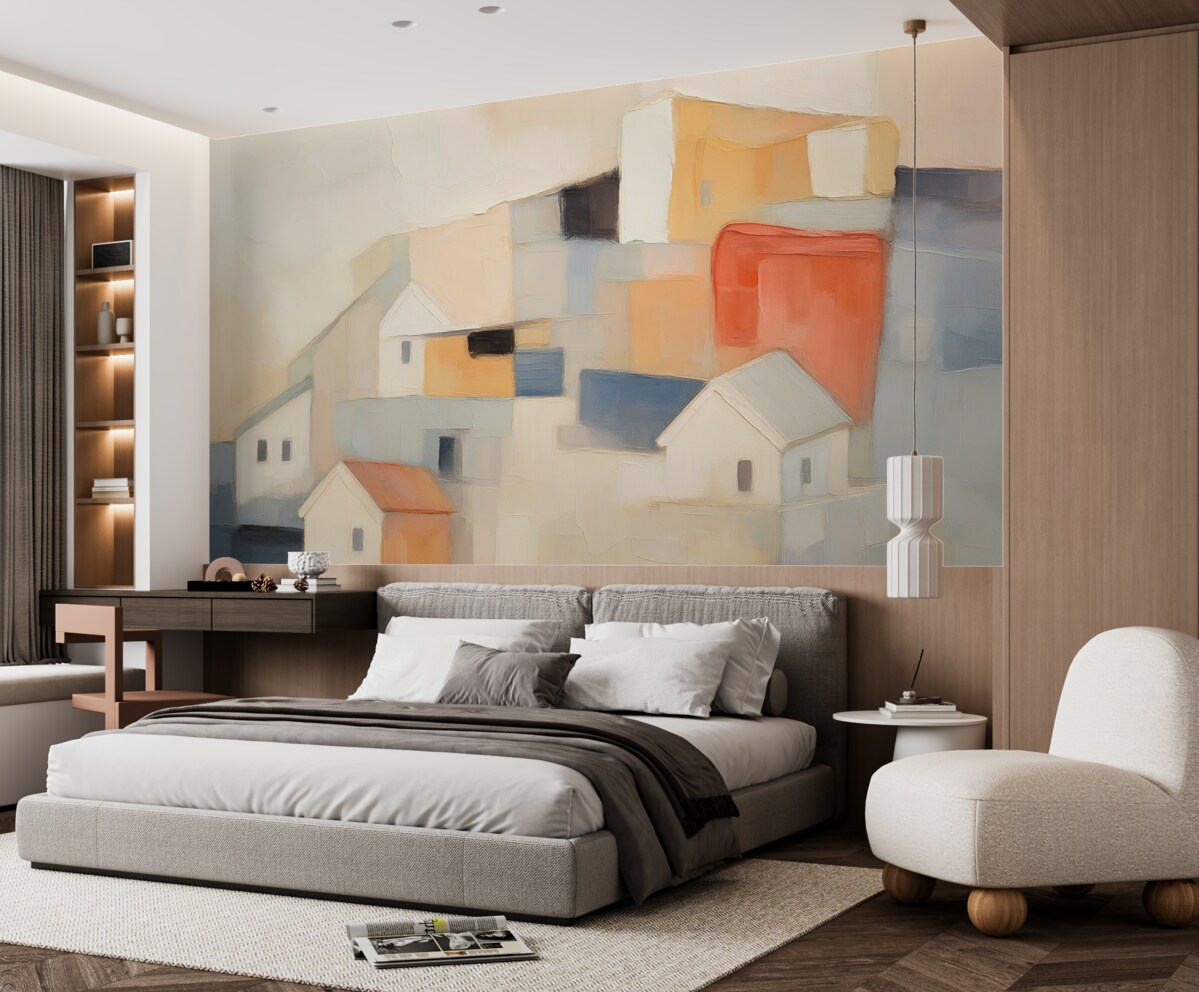 Fototapeta Abstrakcyjne budynki naśladujące sztukę malarską.