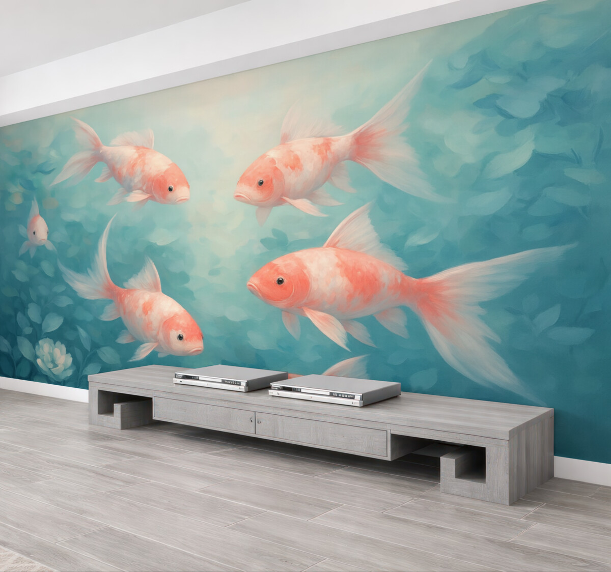 Fototapeta Różowy rybka w wodzie.