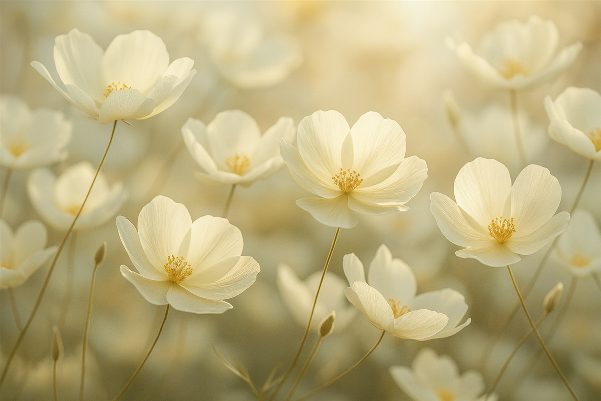 Fototapeta rannych białych kwiatów