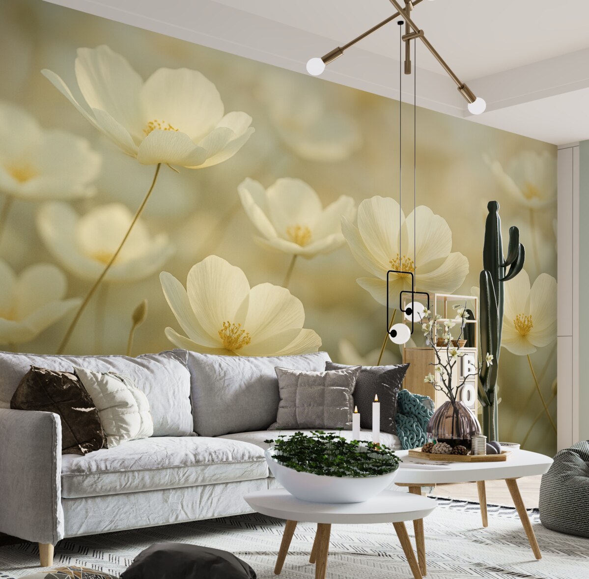 Fototapeta rannych białych kwiatów