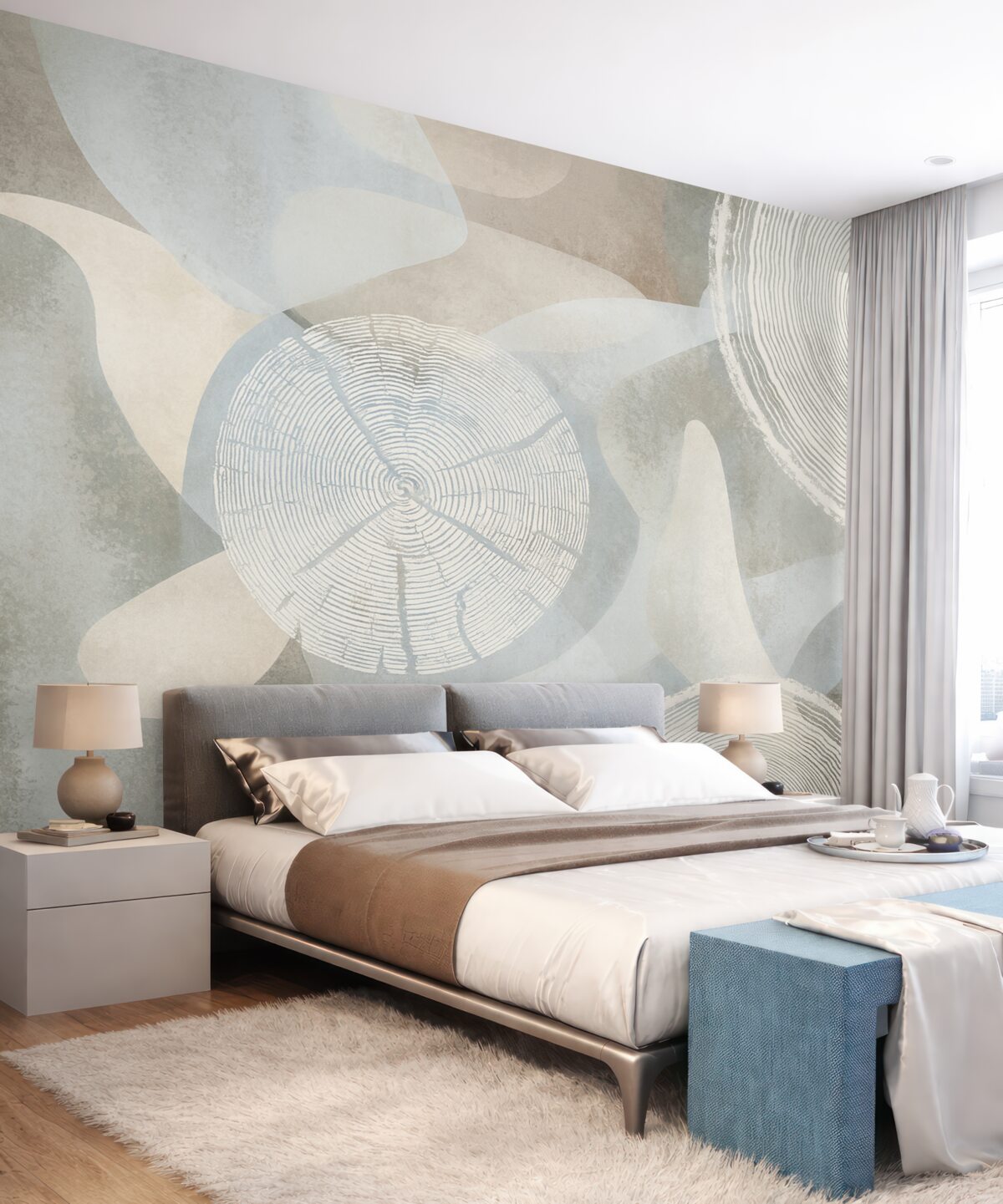 Fototapeta nowoczesne abstrakcyjne formy oraz roczne pierścienie drzew