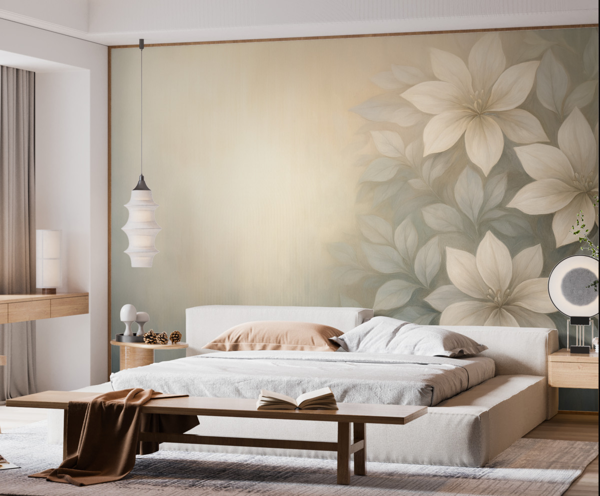 Fototapeta Stylowe kwiaty w technice malarstwa olejnego.