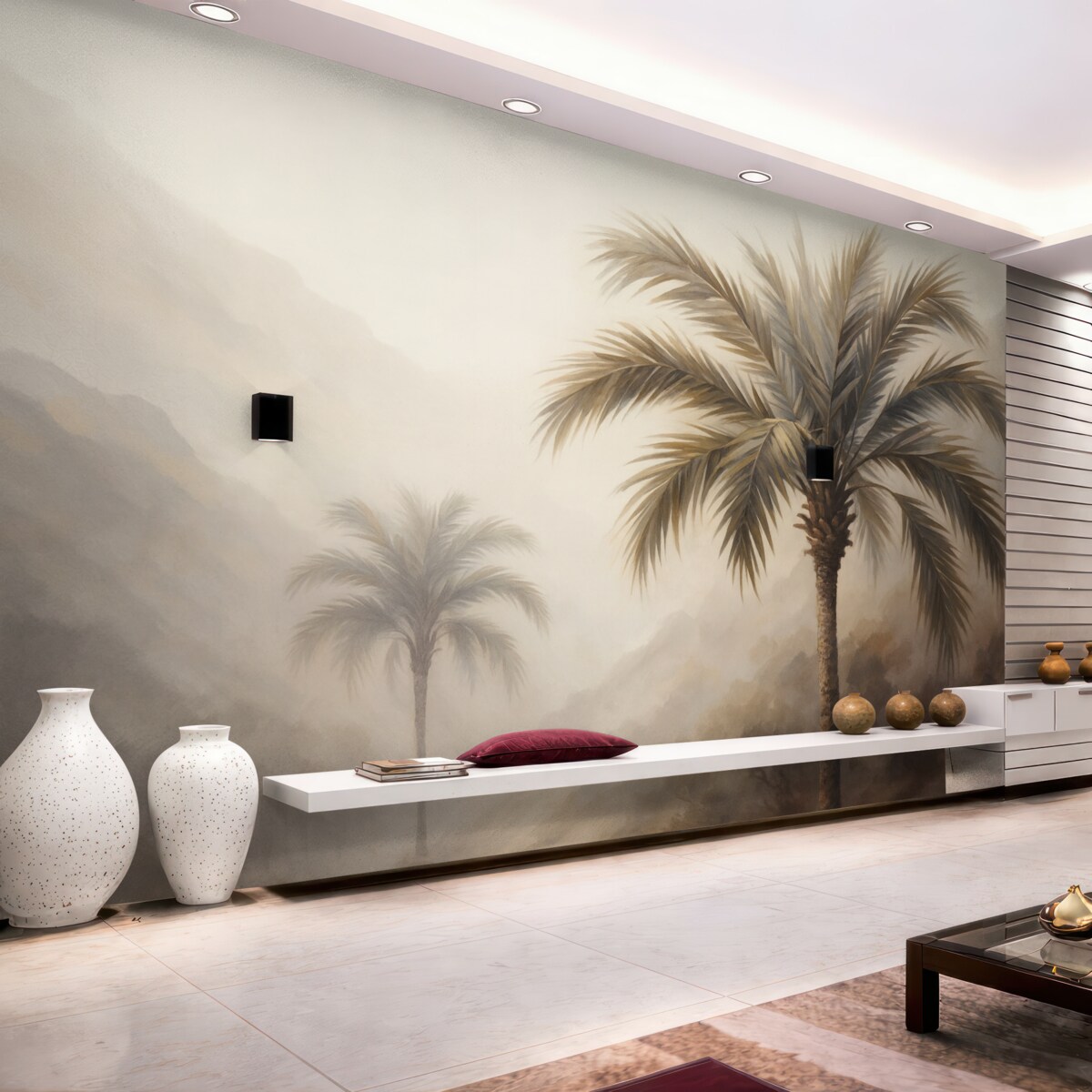 Fototapeta Obraz odzwierciedlający palmę.