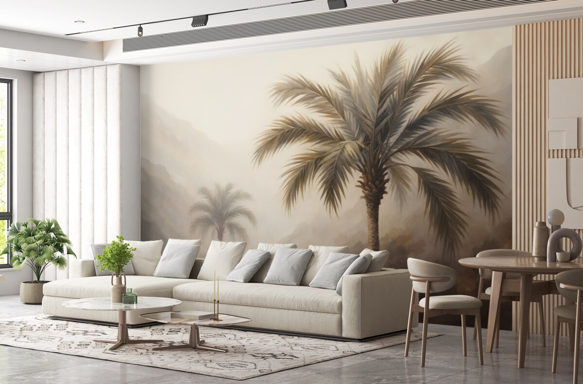 Fototapeta Obraz odzwierciedlający palmę.