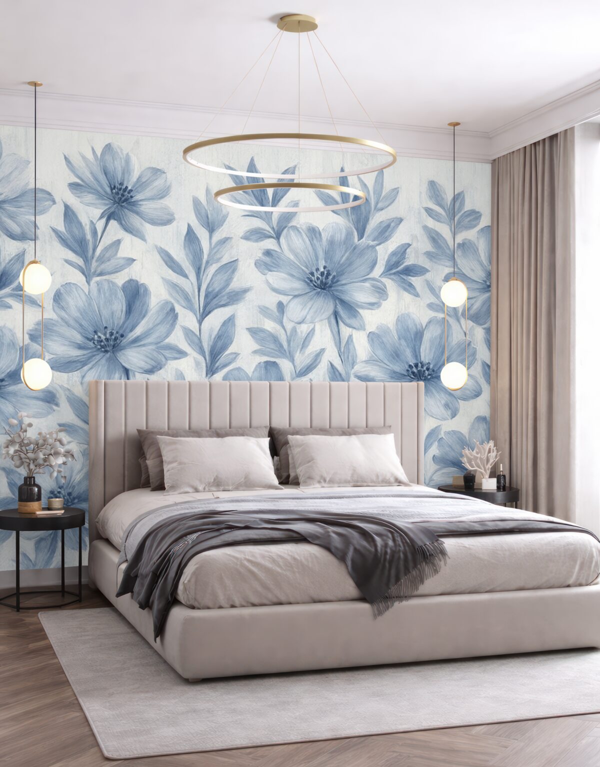 Fototapeta Eleganckie kwiaty akwarelowe.