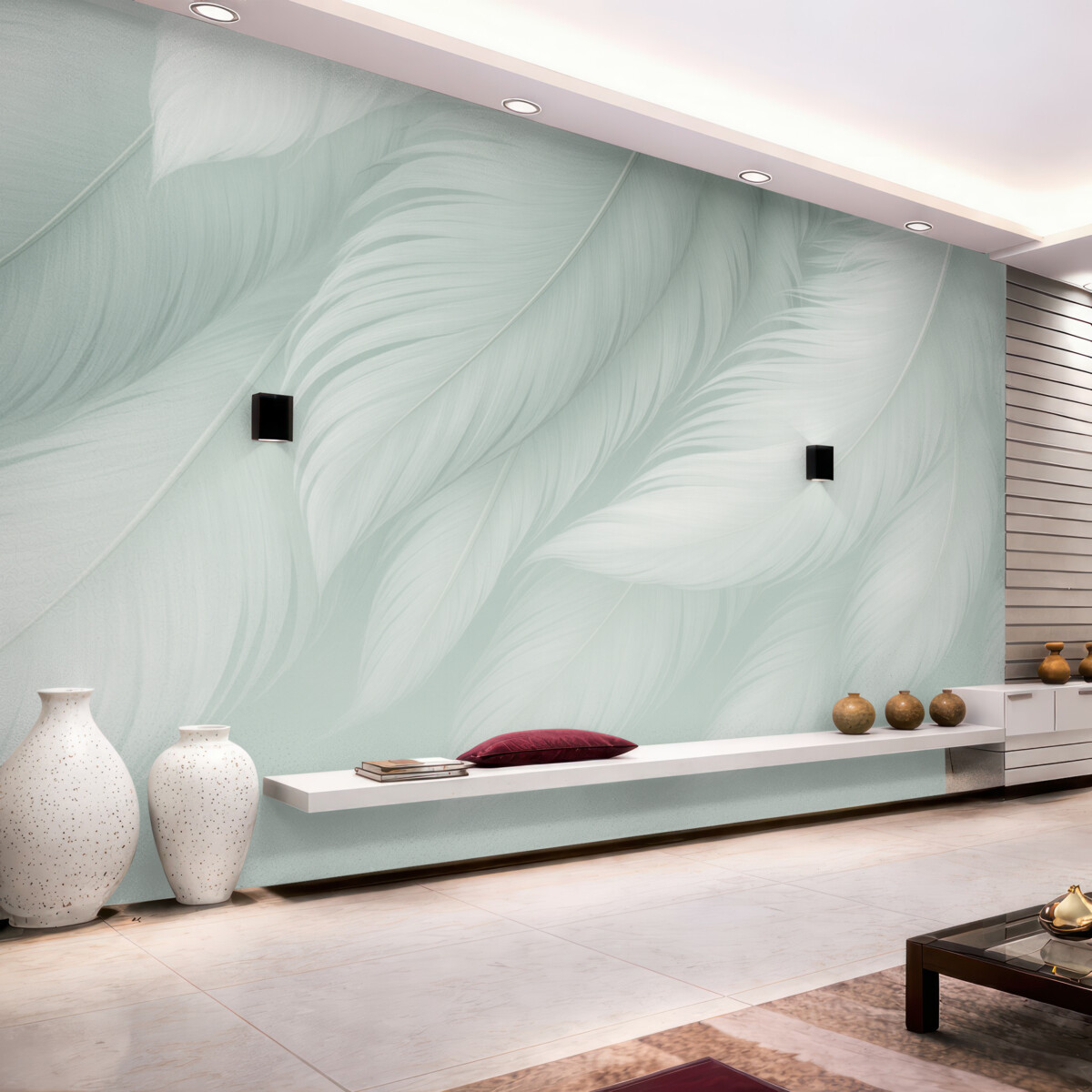 Fototapeta Białe pióra można zastąpić białymi piórami.