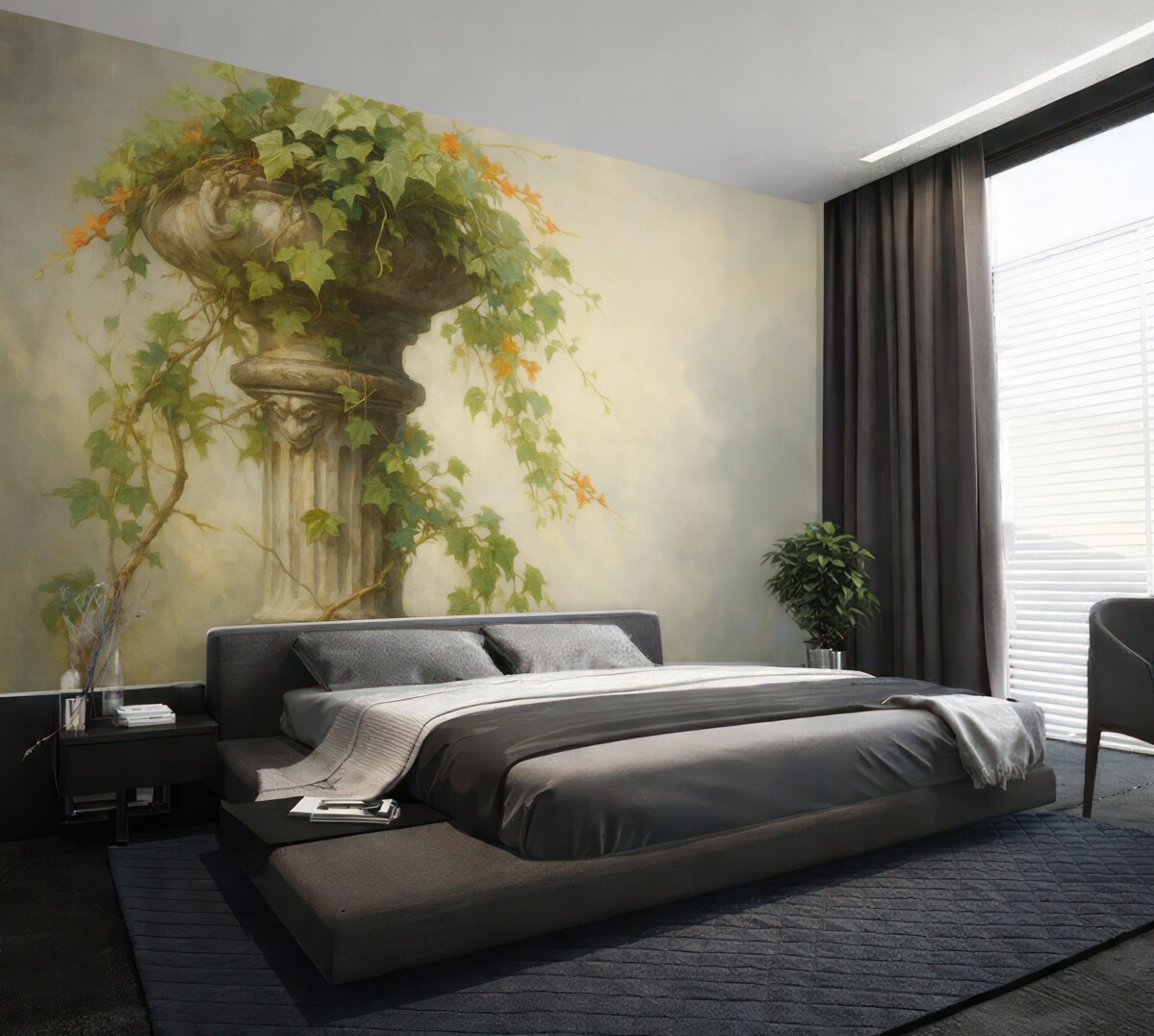 Fototapeta Roślina winorośl na kolumnie.