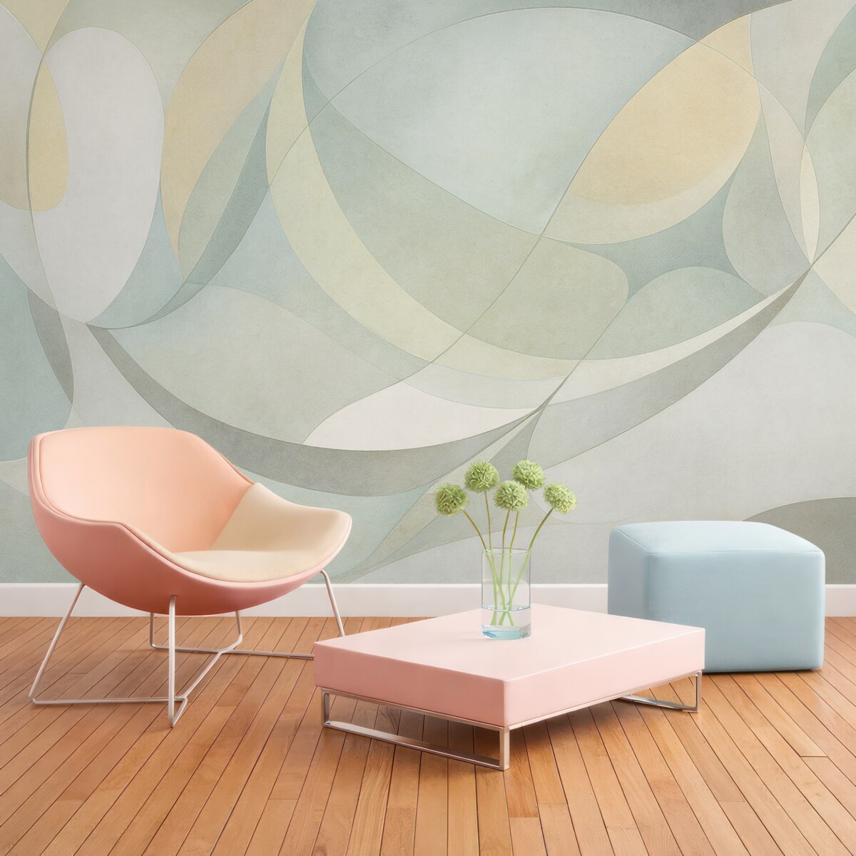 Fototapeta Abstrakcja geometryczna, subtelne naturalne odcienie.