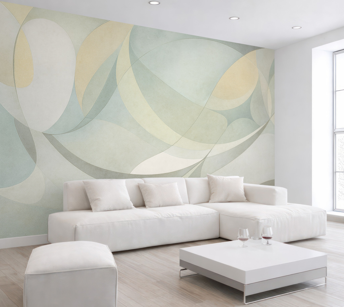 Fototapeta Abstrakcja geometryczna, subtelne naturalne odcienie.