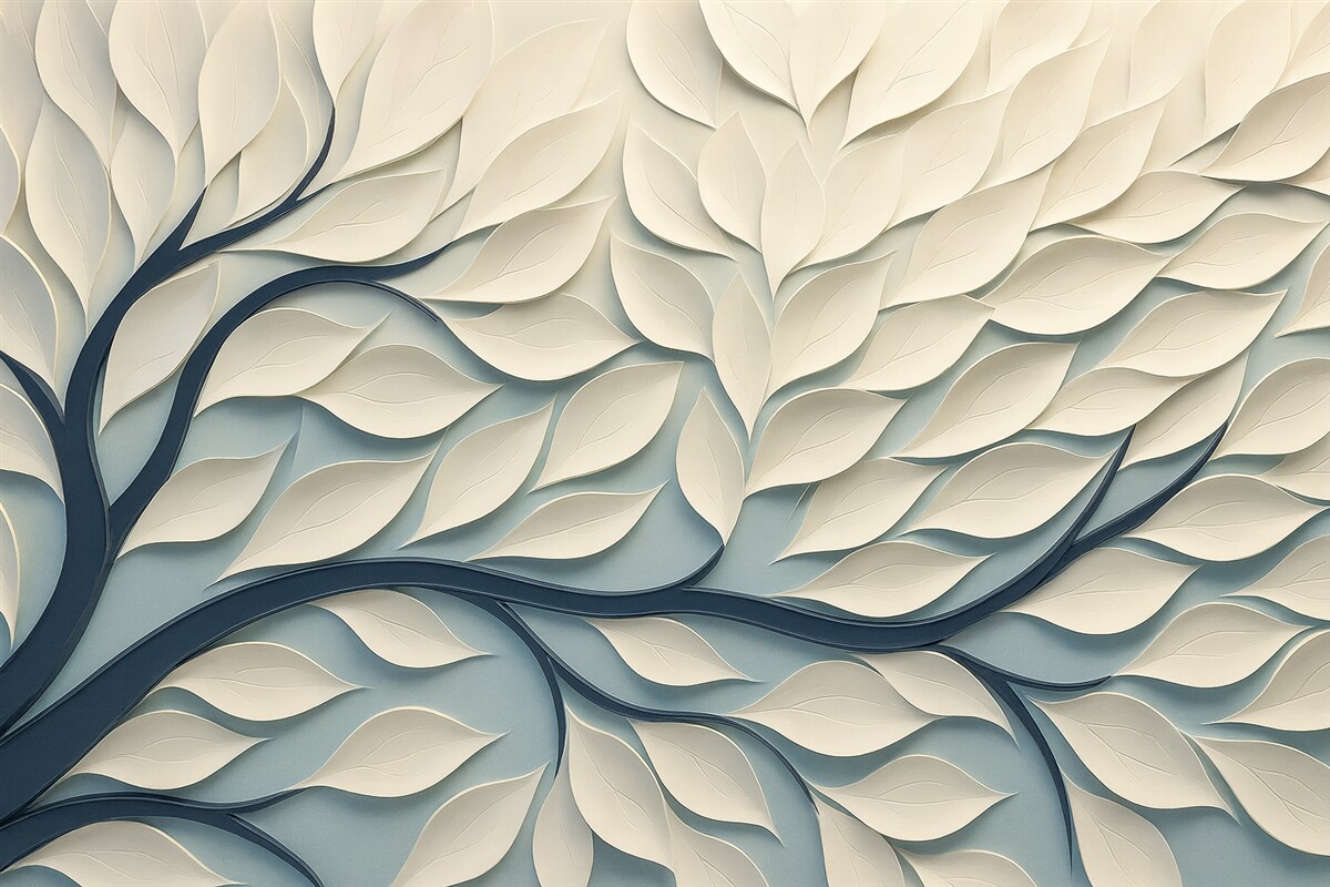 Fototapeta Roślina z abstrakcyjnymi liśćmi.