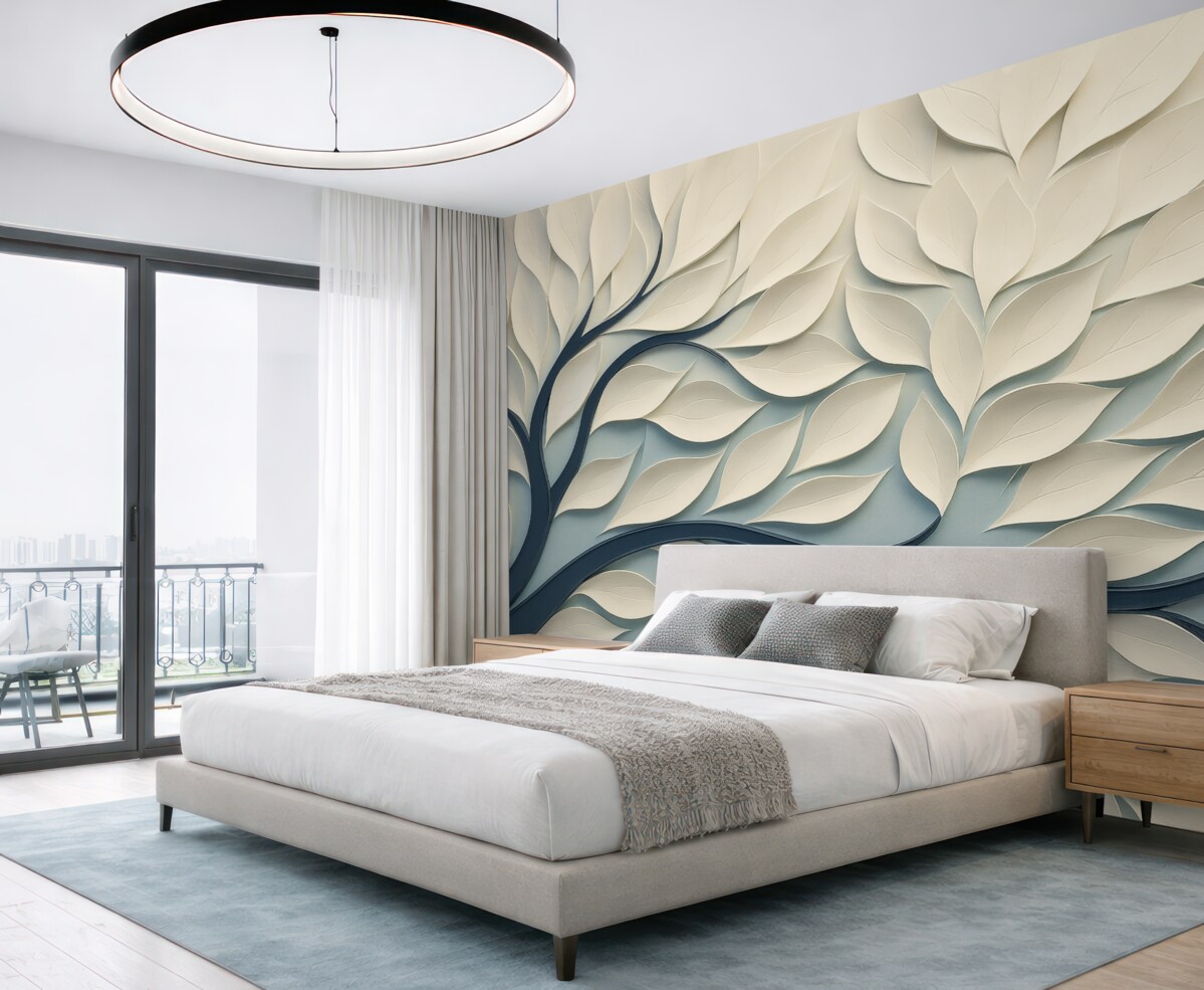 Fototapeta Roślina z abstrakcyjnymi liśćmi.