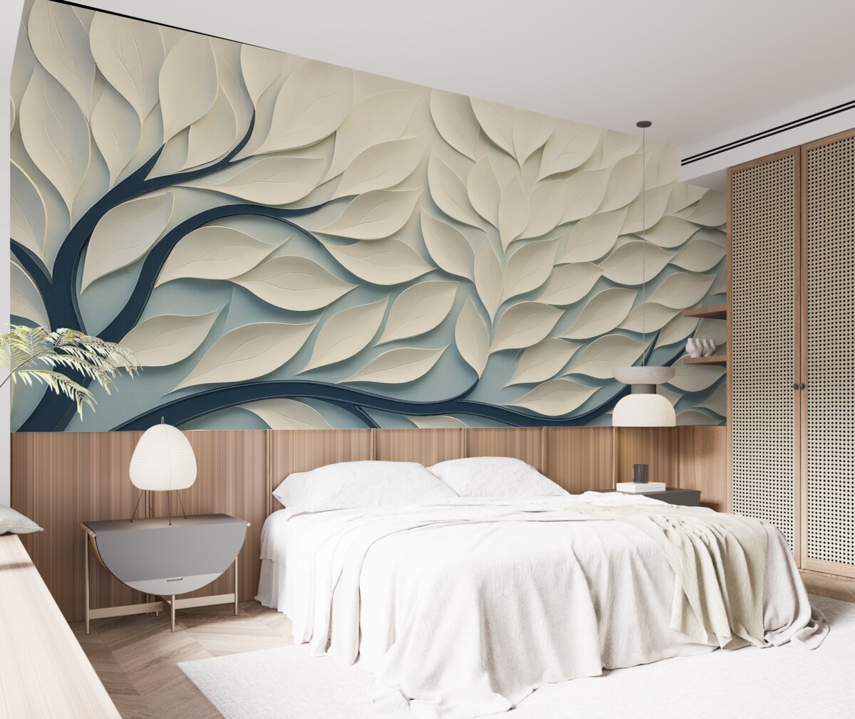 Fototapeta Roślina z abstrakcyjnymi liśćmi.