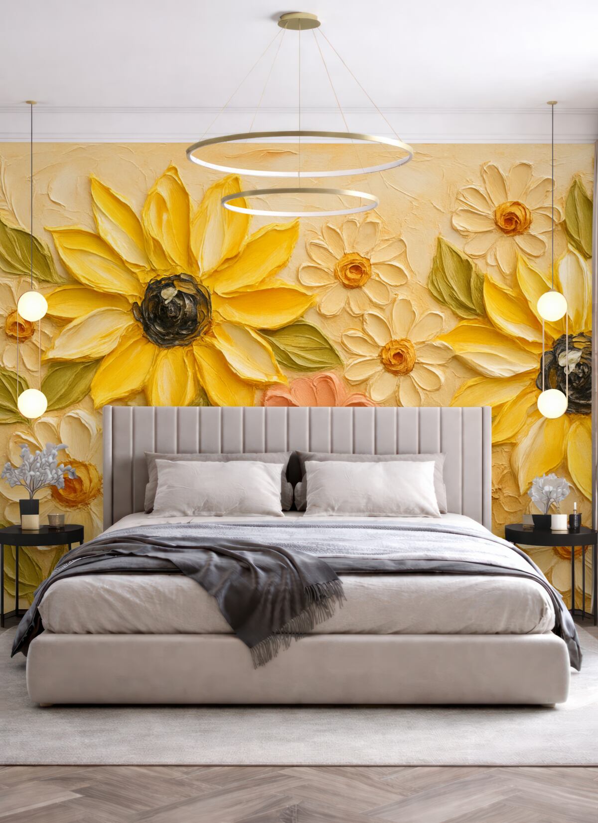 Fototapeta Świetliste kwiaty naśladujące ruchy pędzla.