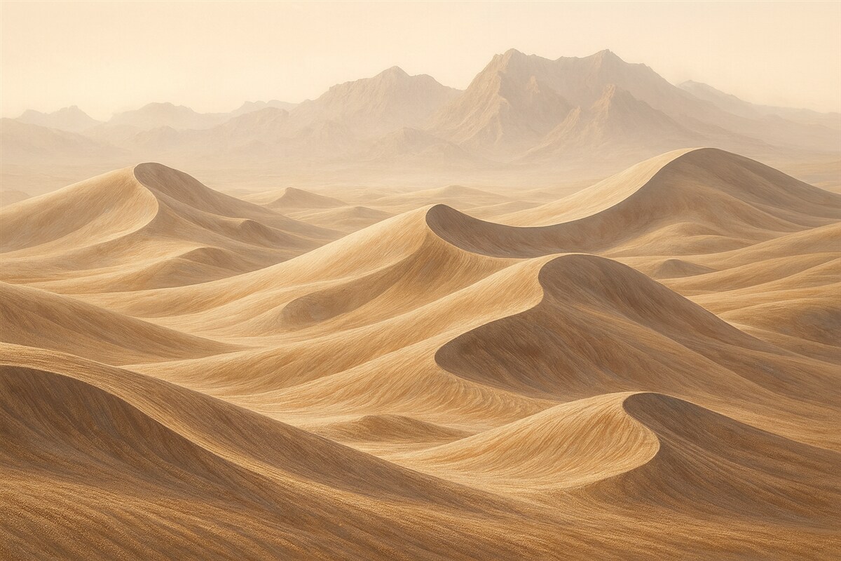 Fototapeta Piaszczyste fale na pustyni.