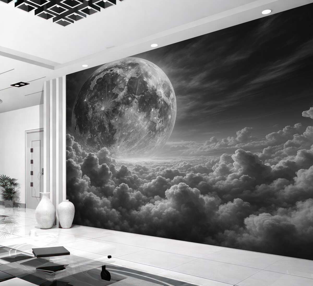 Fototapeta Księżyc nad chmurami.