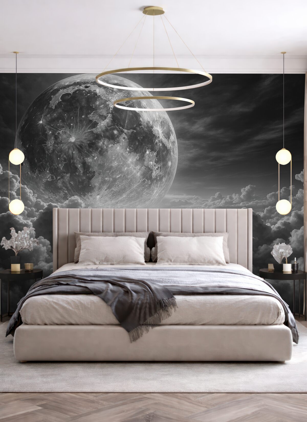 Fototapeta Księżyc nad chmurami.