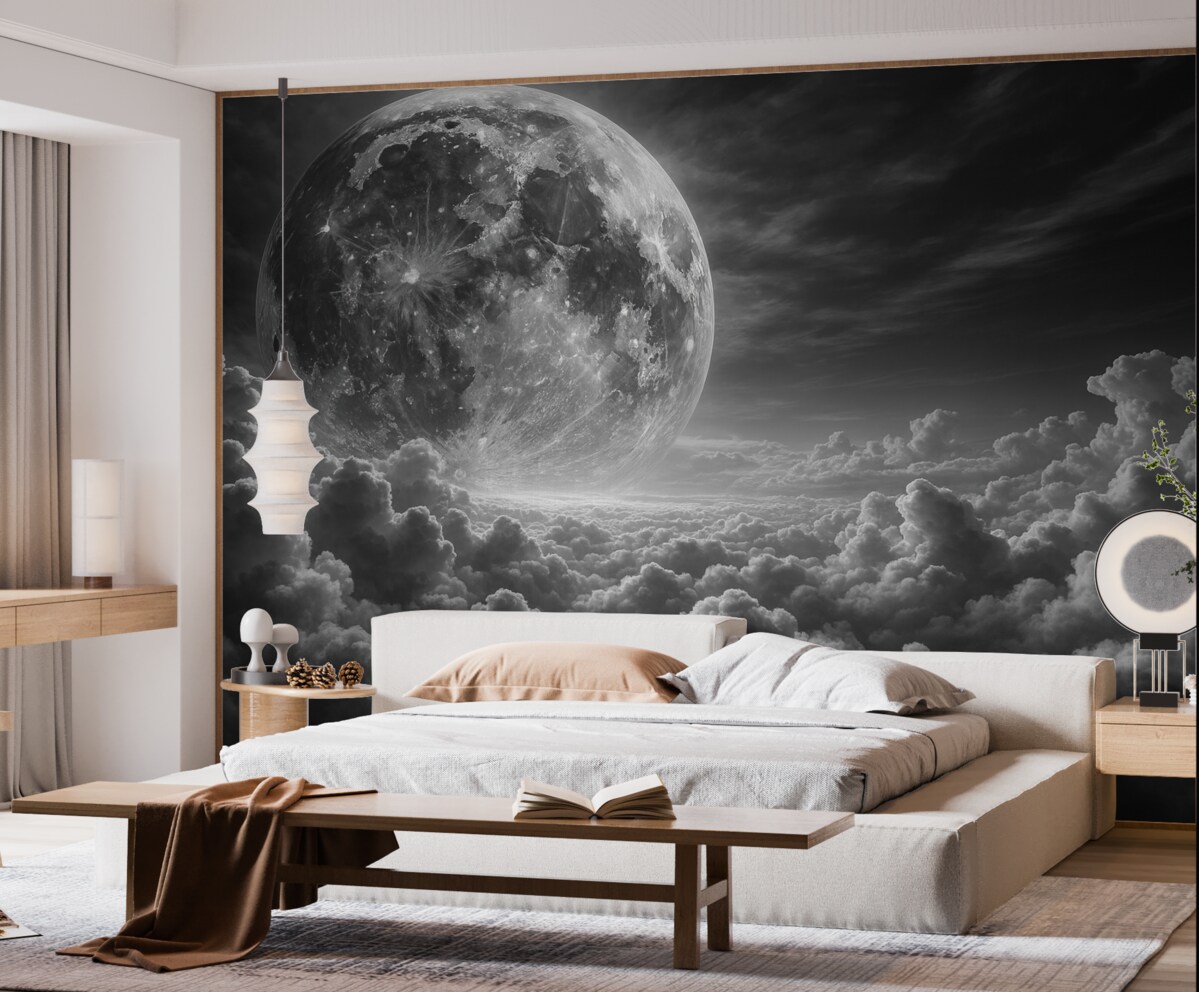 Fototapeta Księżyc nad chmurami.