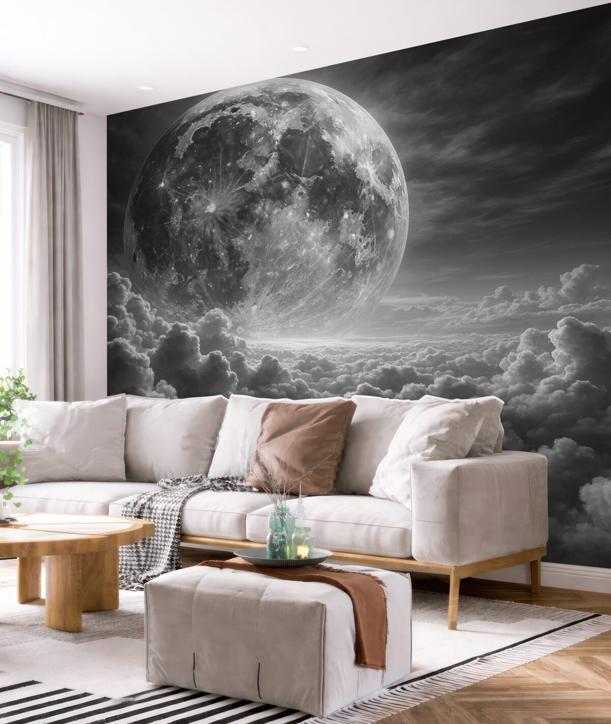 Fototapeta Księżyc nad chmurami.