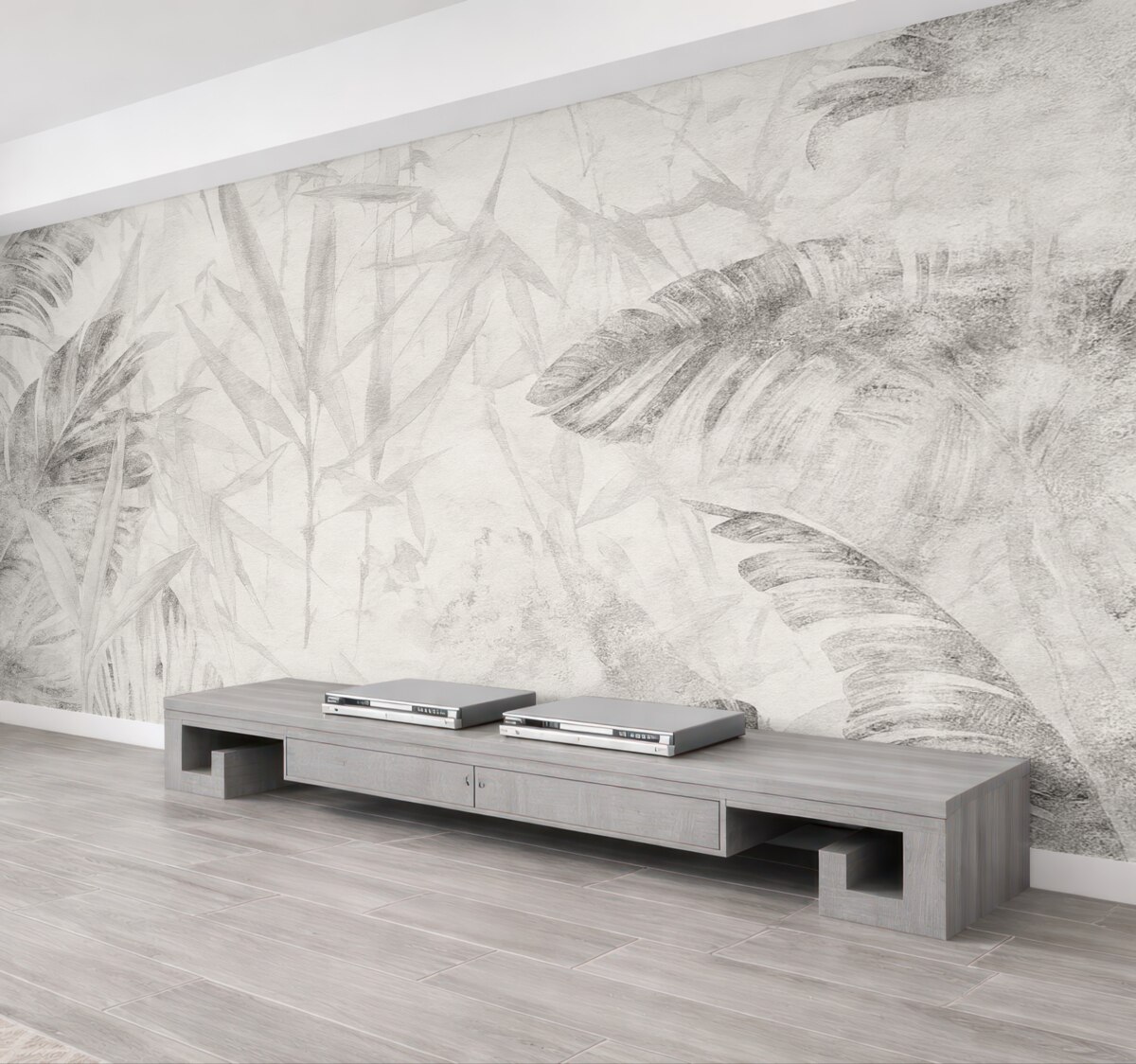 Fototapeta Kwiatowa abstrahowana kompozycja w stylu grunge z naśladownictwem przetarć.