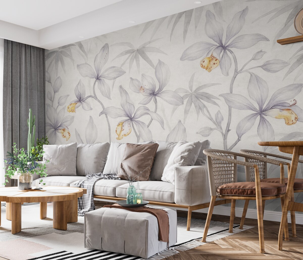 Fototapeta Dzikie storczyki, fioletowe tonacje.