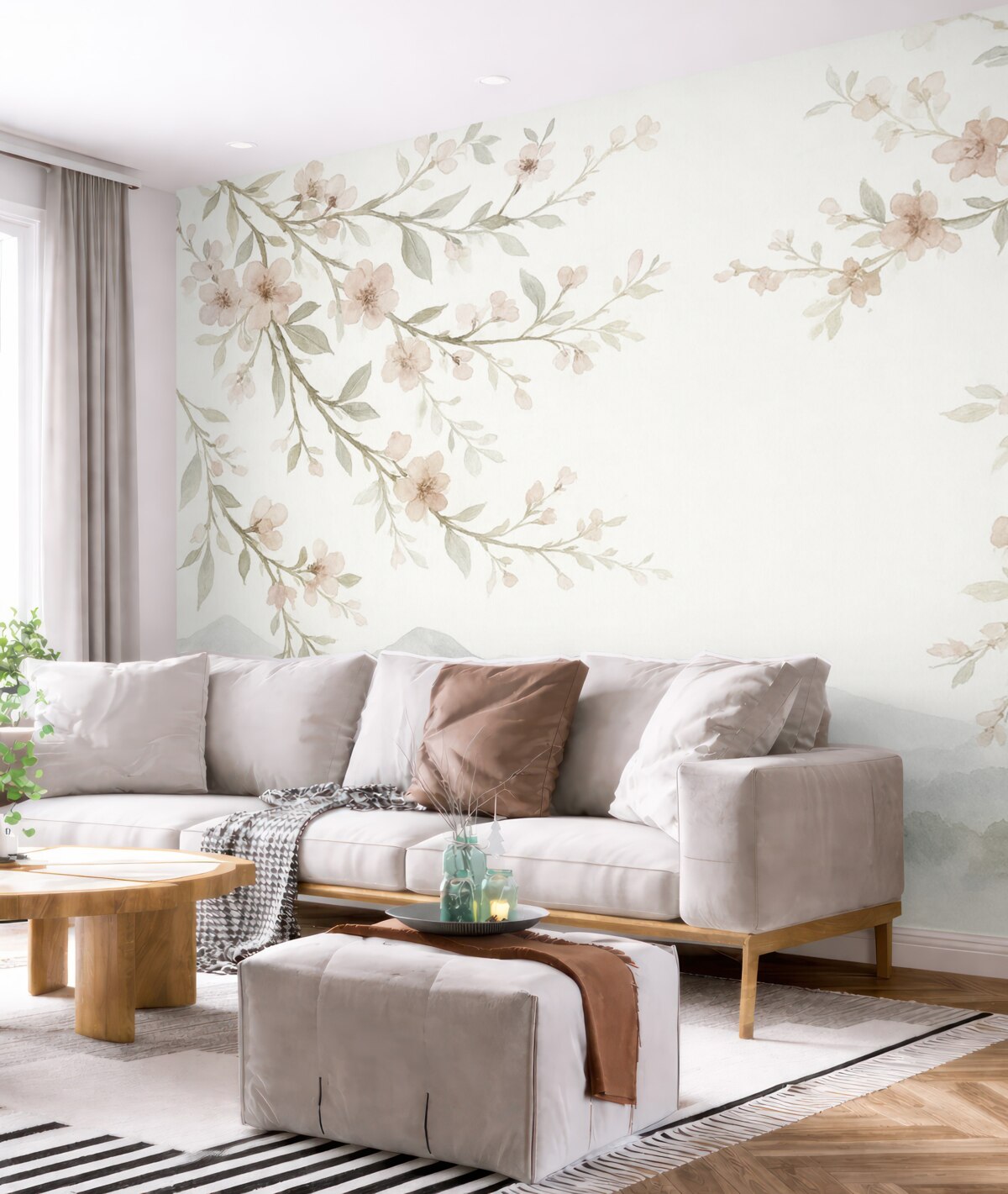 Fototapeta Kwitnące konary, nawiązujące do akwareli.