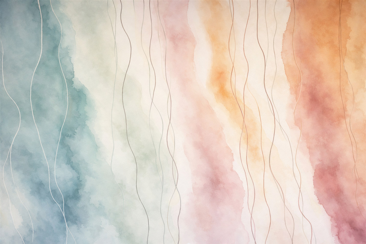 Fototapeta Abstrakcyjne fale malarskie w ciepłych i zimnych odcieniach.