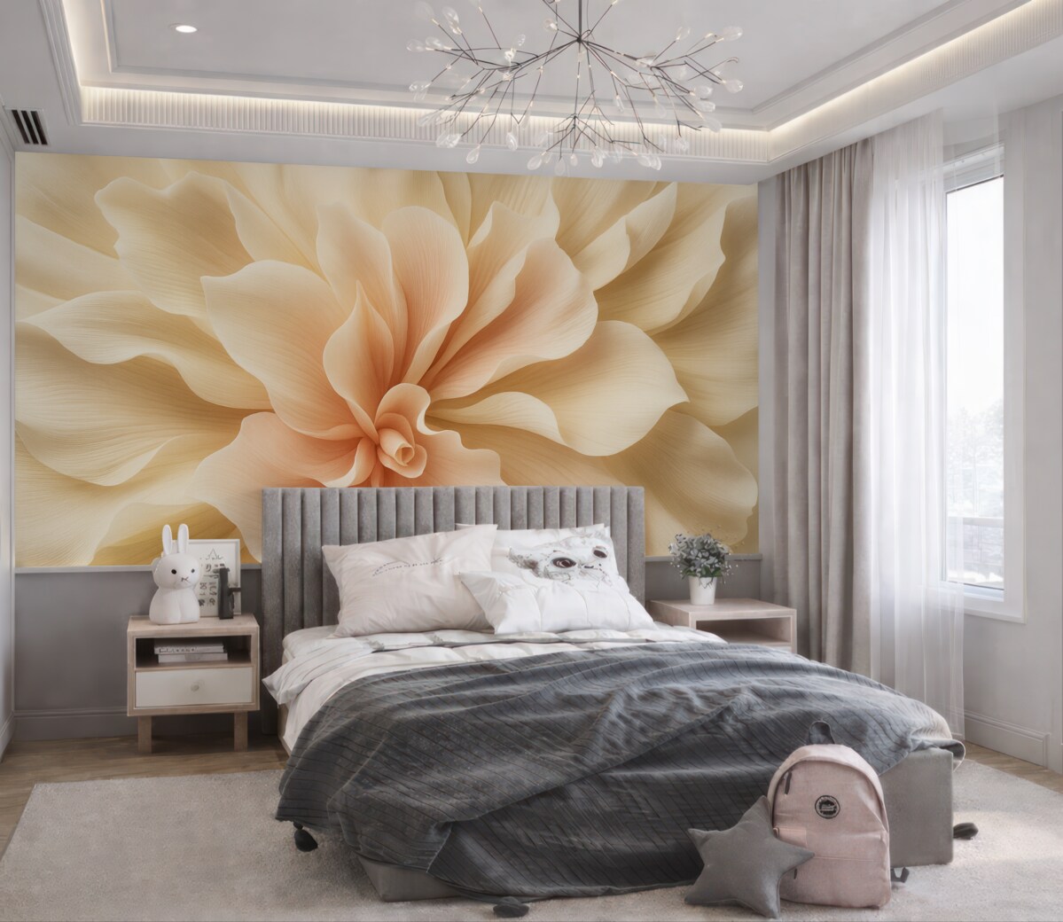 Fototapeta Abstrakcyjny kwiat w subtelnych beżowych tonacjach.