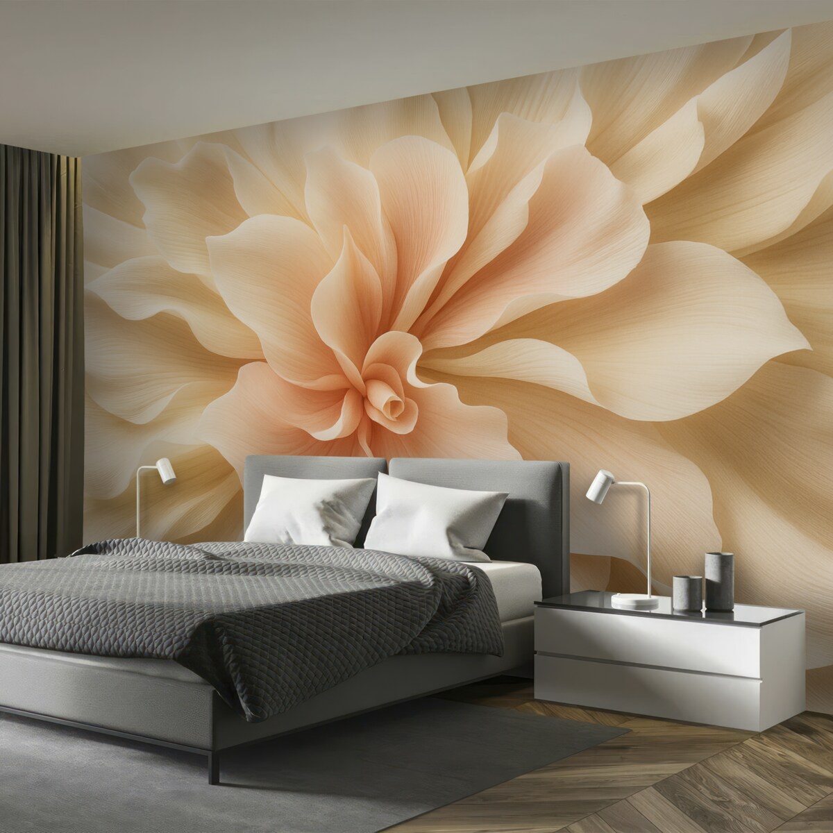 Fototapeta Abstrakcyjny kwiat w subtelnych beżowych tonacjach.