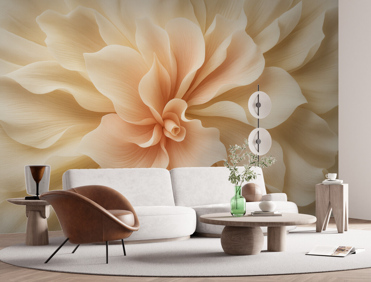 Fototapeta Abstrakcyjny kwiat w subtelnych beżowych tonacjach.