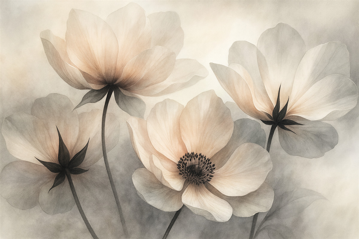 Fototapeta Abstrakcyjne olbrzymie kwiaty.