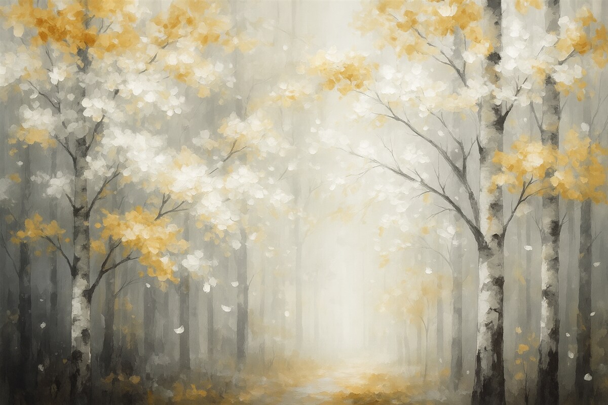 Fototapeta Abstrakcyjne drzewa z naśladującymi pociągnięciami.